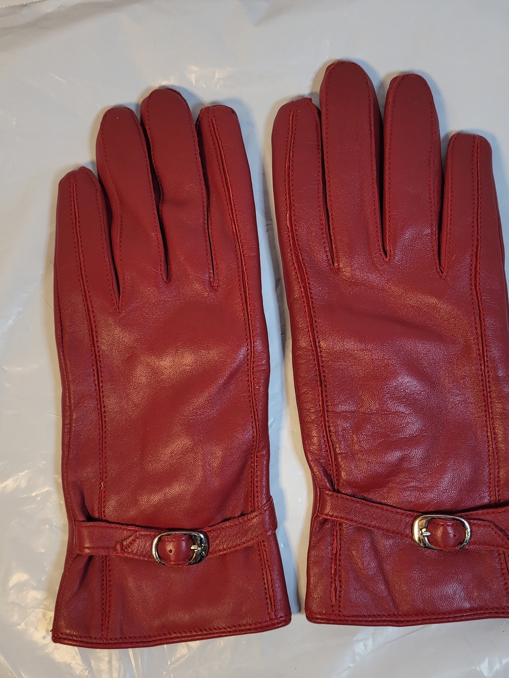 Womens Red George 40 Gram Thinsulate Leather Driving Gloves Small (U)